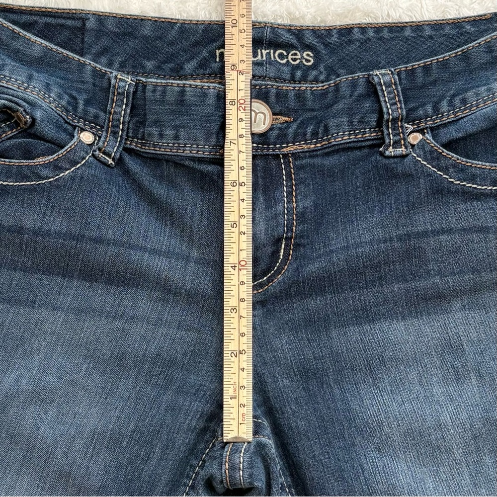 MAURICES Dark Wash Straight Bootcut Jeans Mid Rise Stretch Denim 9/10 Short - Picture 10 of 12